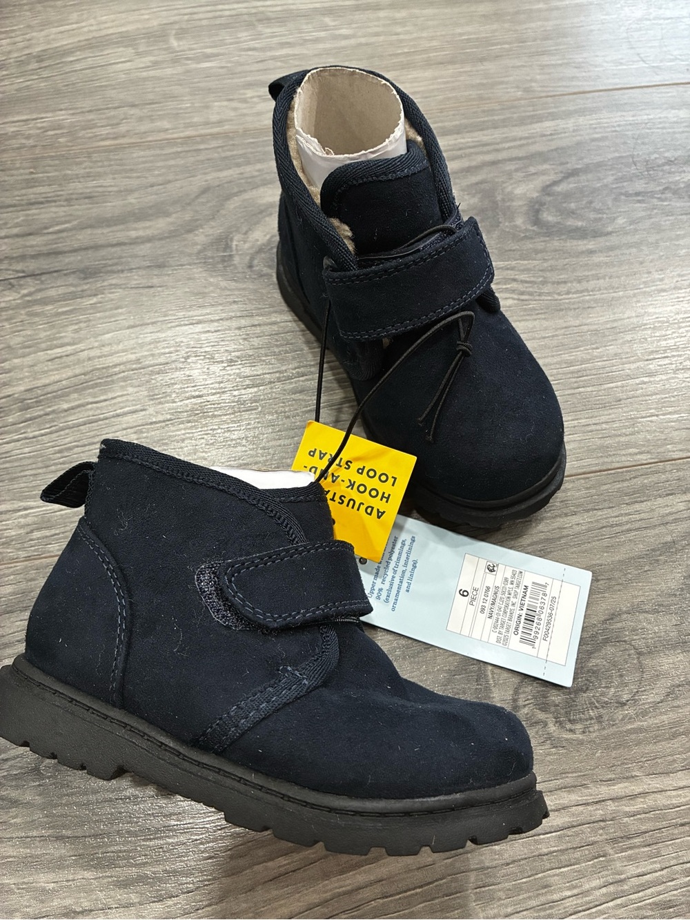 Cat & Jack Navy Kids Velcro Ankle Boots